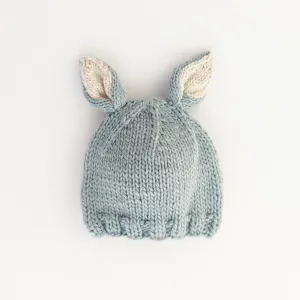 Bunny Ears Blue Beanie Hat