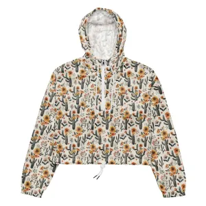 Cactus Sunflower Women’s Cropped Windbreaker