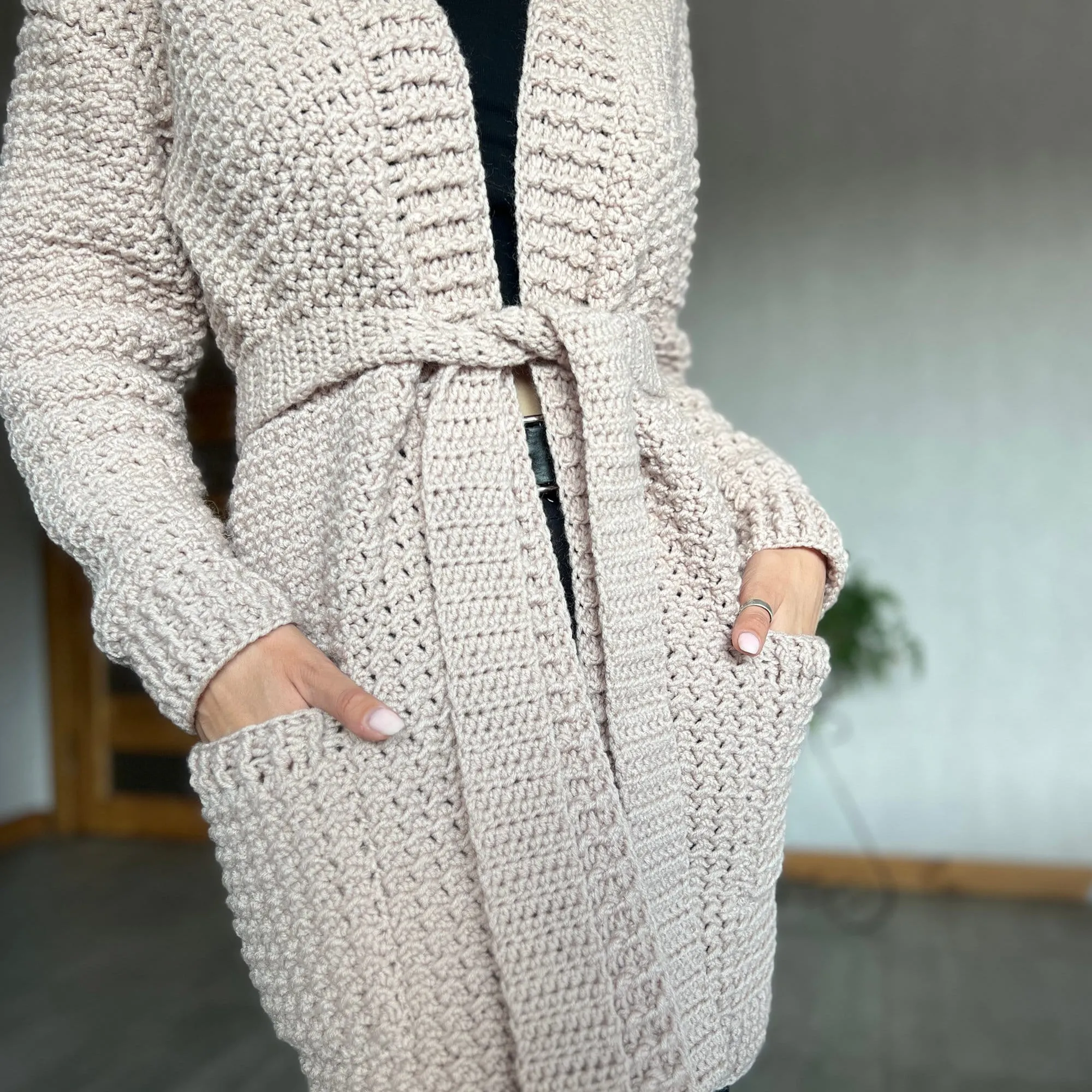 Crochet Cardigan pattern, US standard terms, Skill level beginner