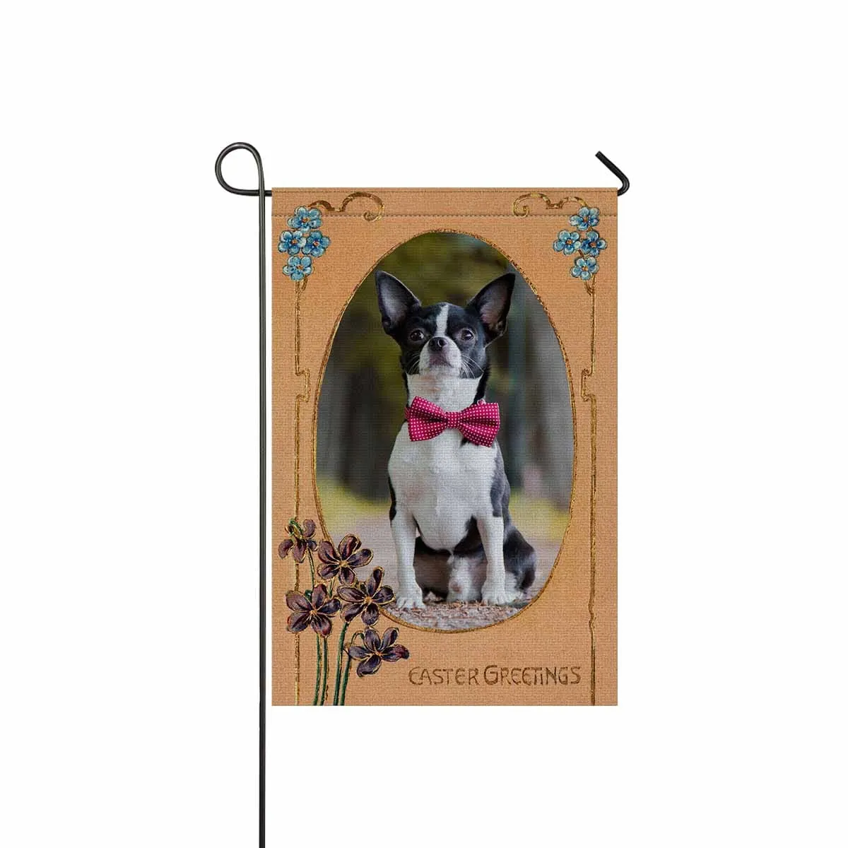 Custom Chihuahua Photo Vintage Easter Garden Flag