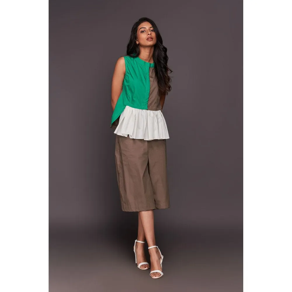 Deepika Arora Green Top with Culottes (Set of 2)