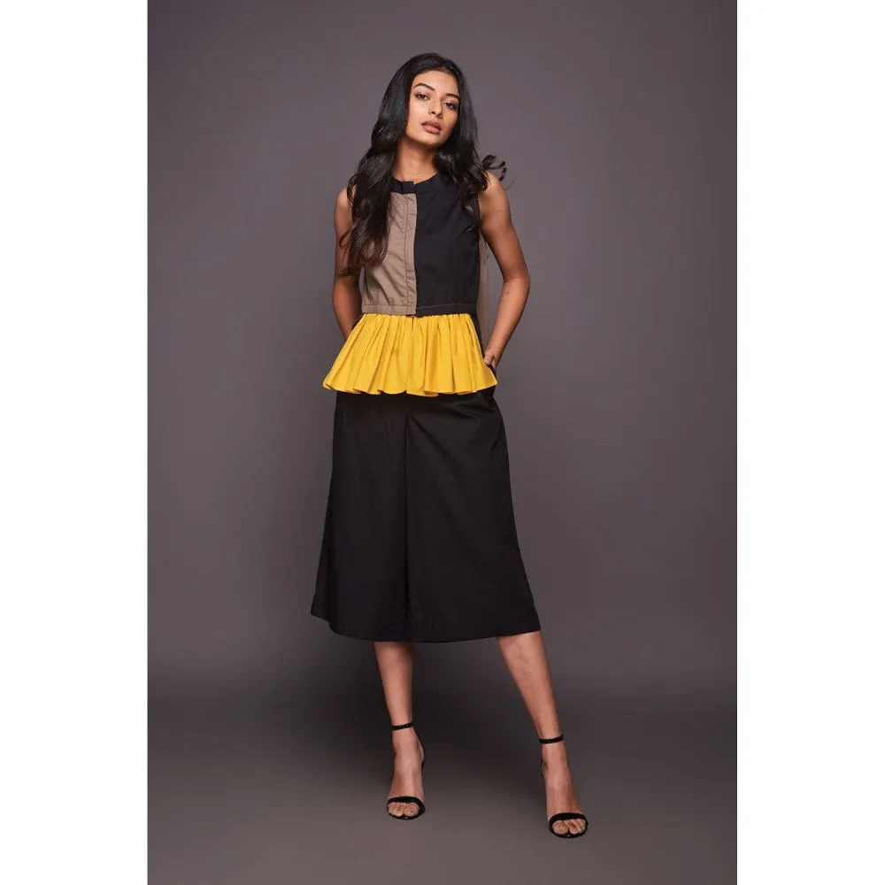 Deepika Arora Yellow Top with Culottes (Set of 2)