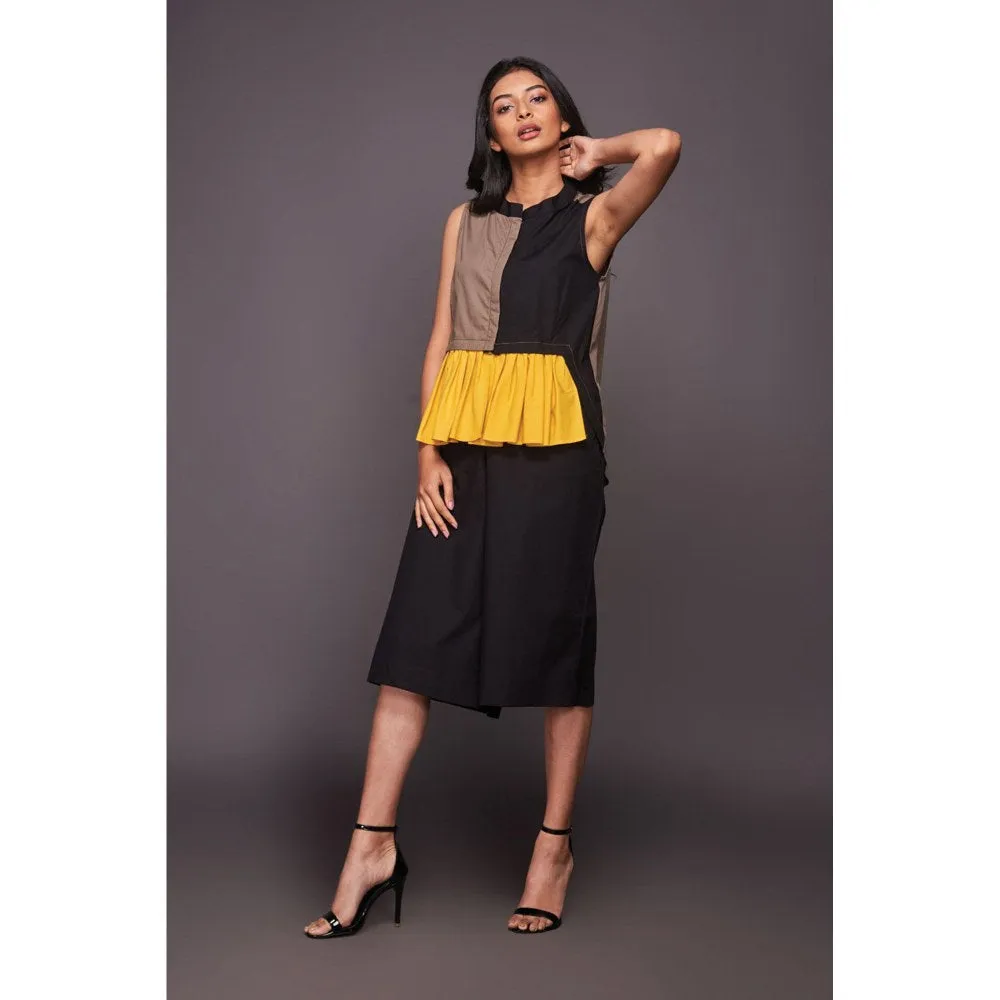 Deepika Arora Yellow Top with Culottes (Set of 2)