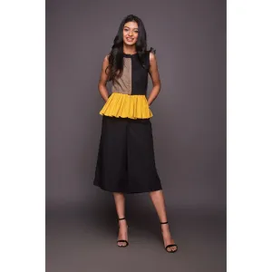 Deepika Arora Yellow Top with Culottes (Set of 2)