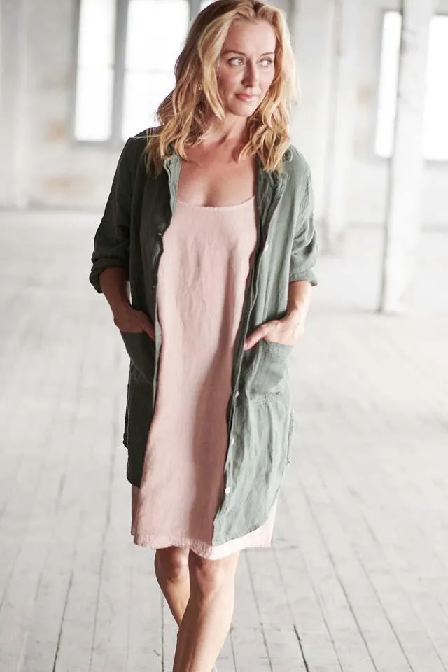 Dress Linen Slip Pink