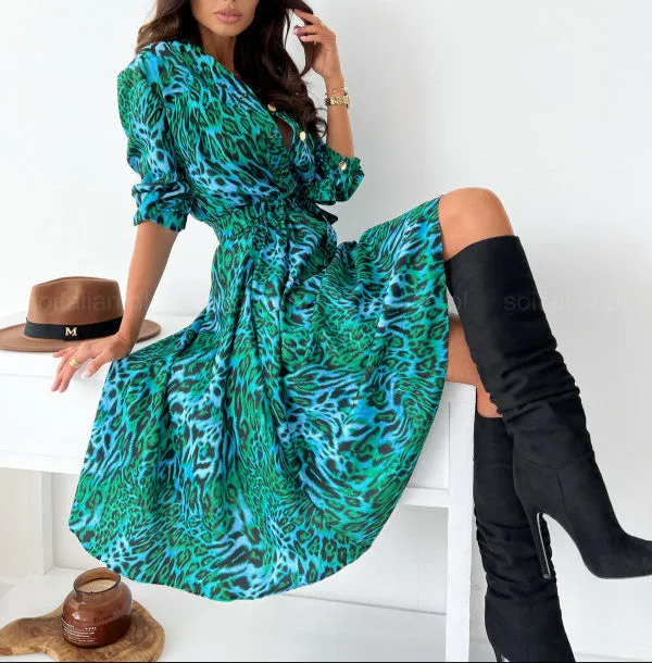 Fashion Long Sleeve Floral Dress