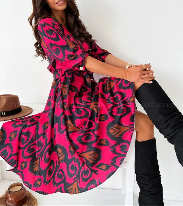 Fashion Long Sleeve Floral Dress