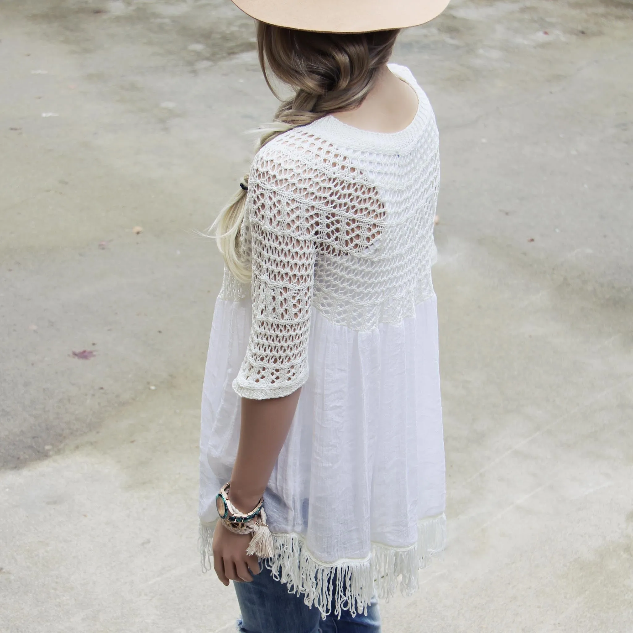 Feather Grass Tunic in White