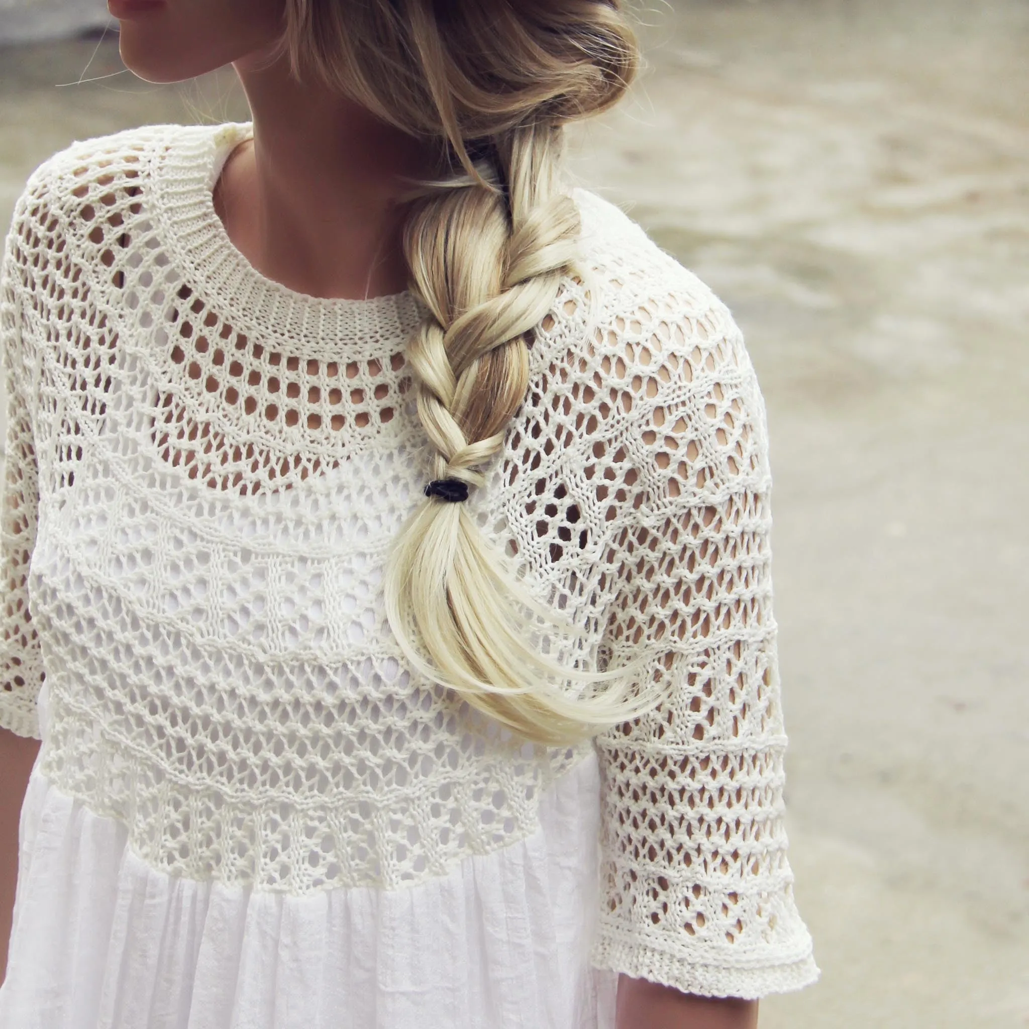Feather Grass Tunic in White