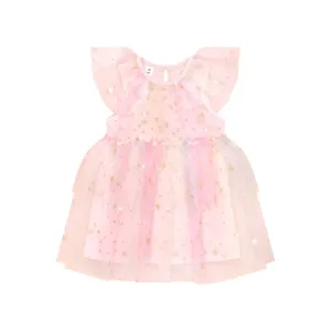 Huxbaby Starry Rainbow Frill Tulle Dress - Rainbow