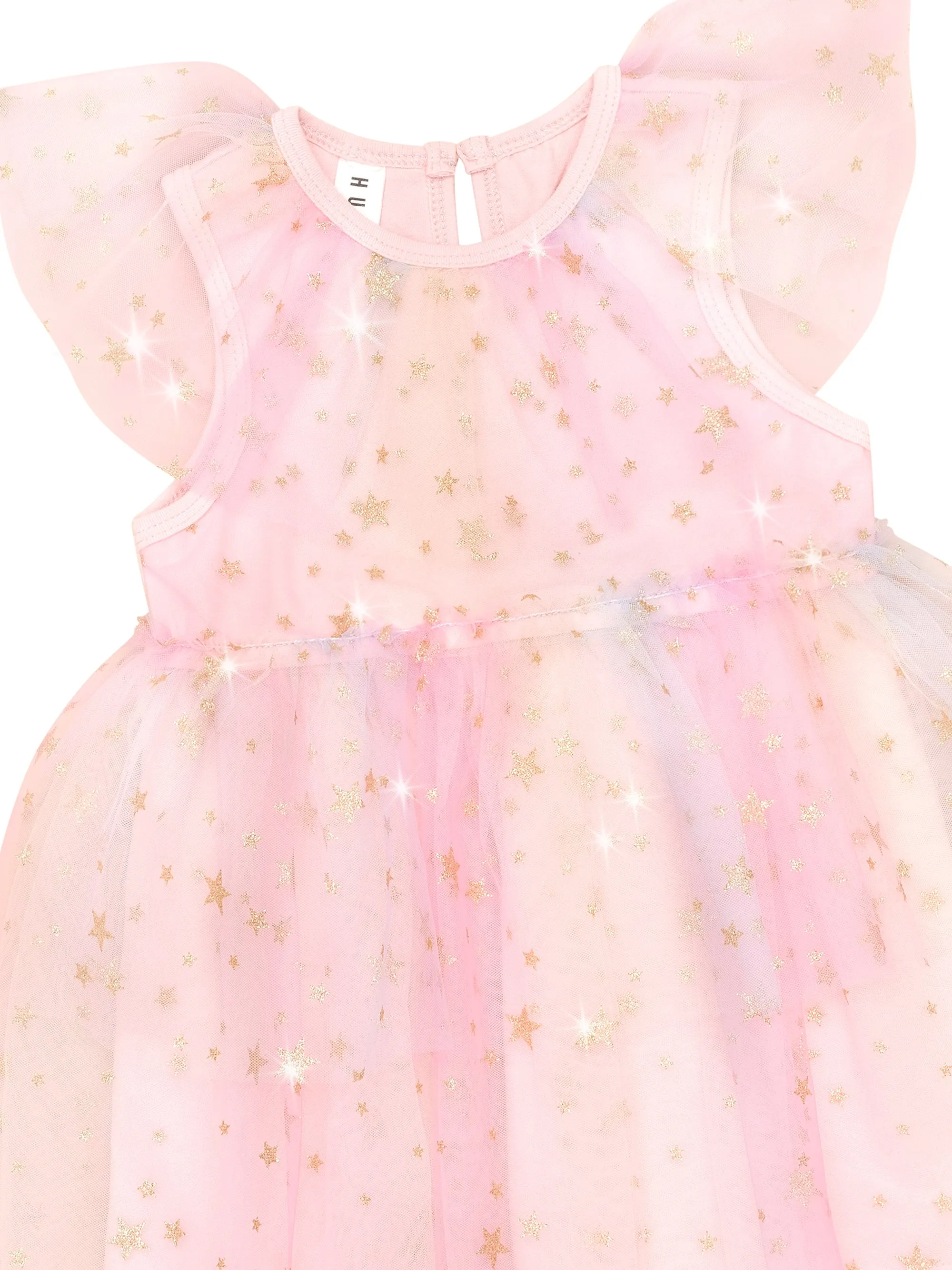 Huxbaby Starry Rainbow Frill Tulle Dress - Rainbow