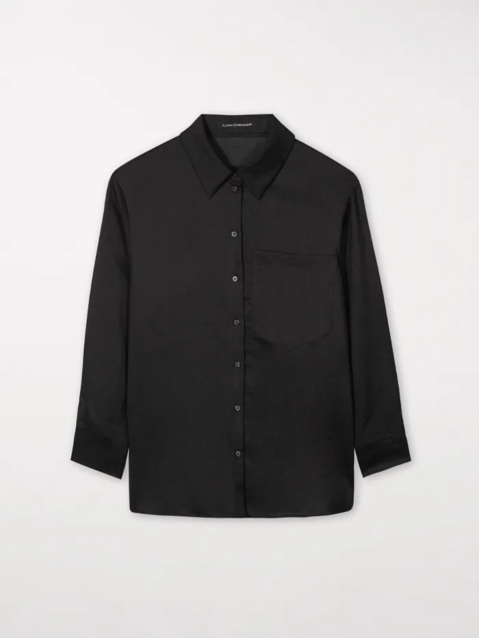 Luisa Cerano Black Ramie Boyfriend Blouse 278360 3500 0001