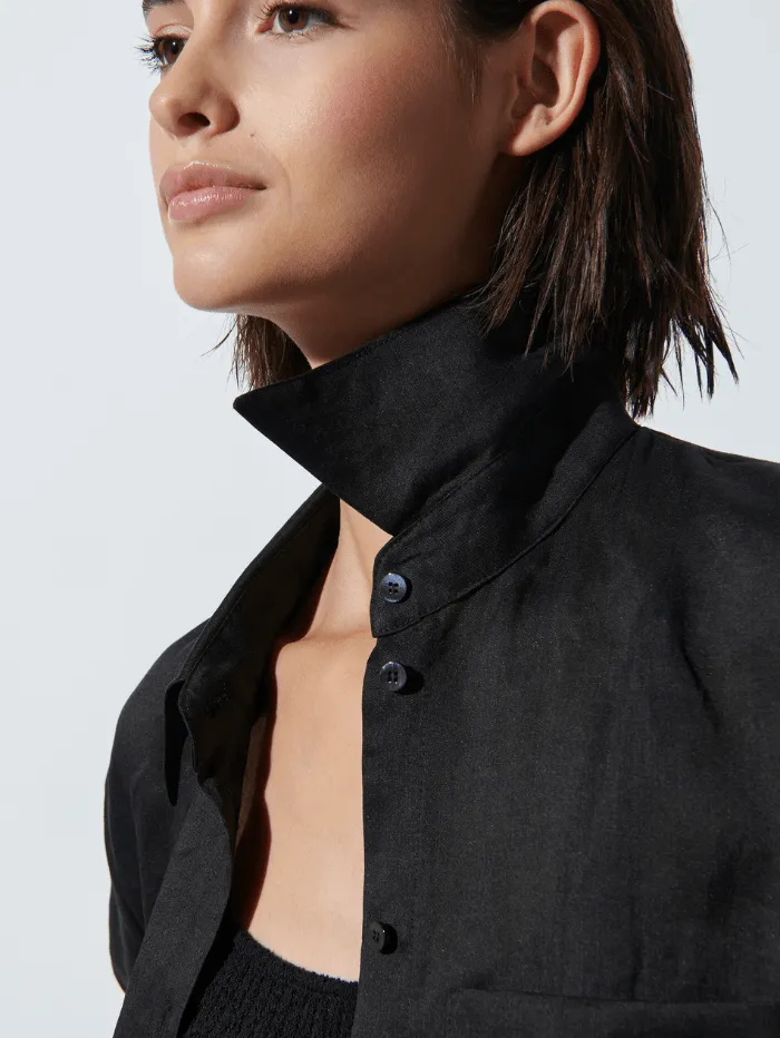 Luisa Cerano Black Ramie Boyfriend Blouse 278360 3500 0001