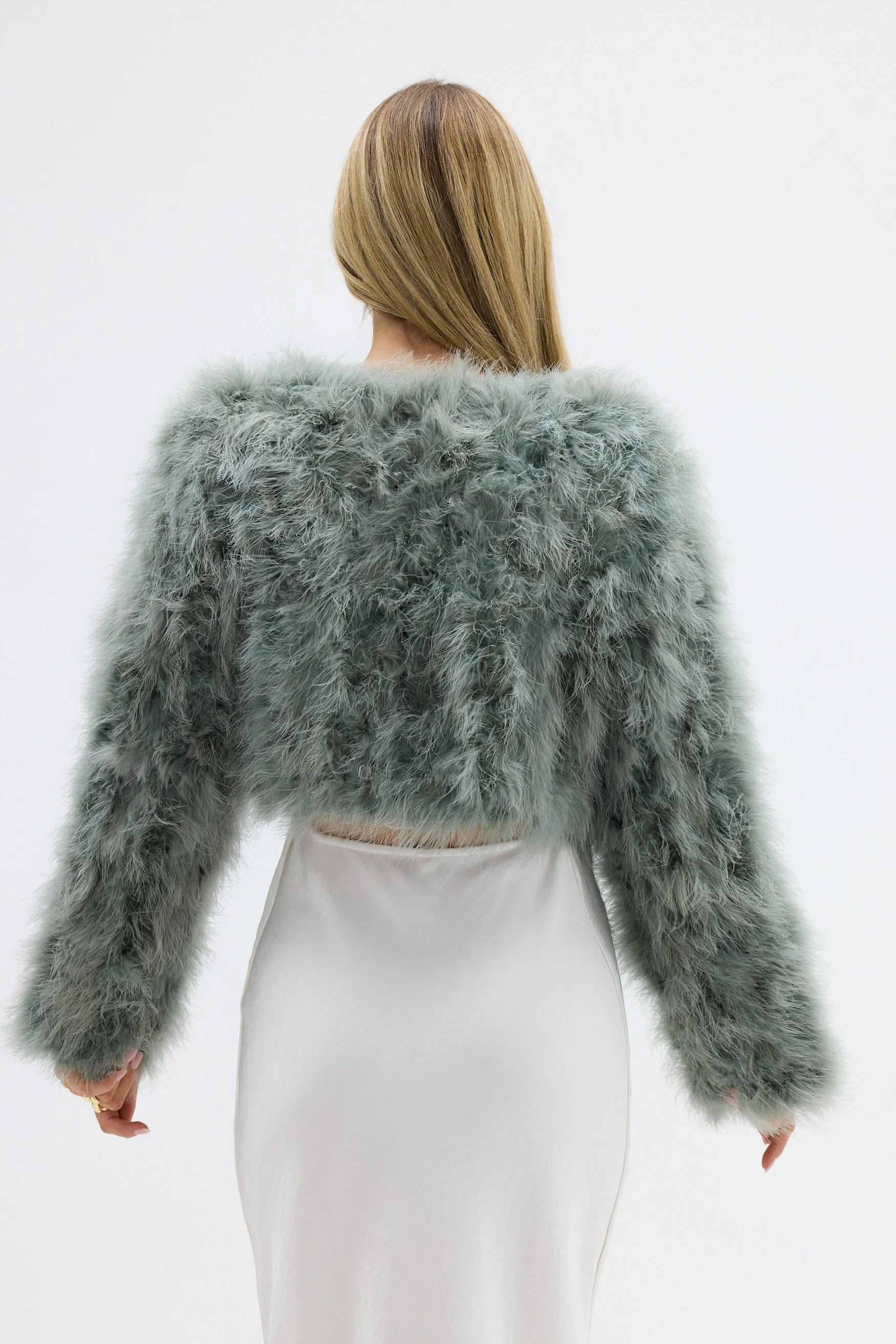 Manhattan Crop Jacket - Sage