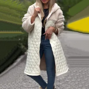 Now enjoy 50% discount Women's Cozy Quilted Sherpa Coat with Hood