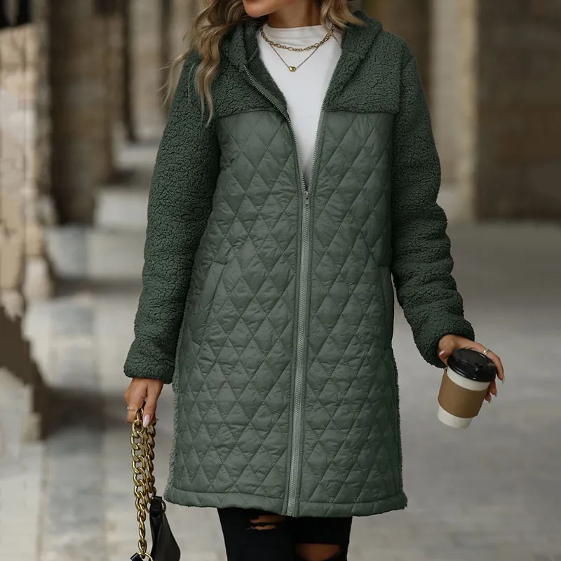 Now enjoy 50% discount Women's Cozy Quilted Sherpa Coat with Hood