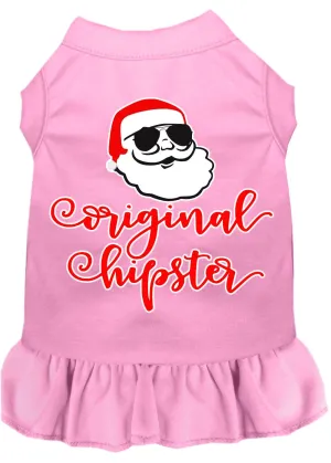 Original Hipster Screen Print Dog Dress Light Pink Med (12)