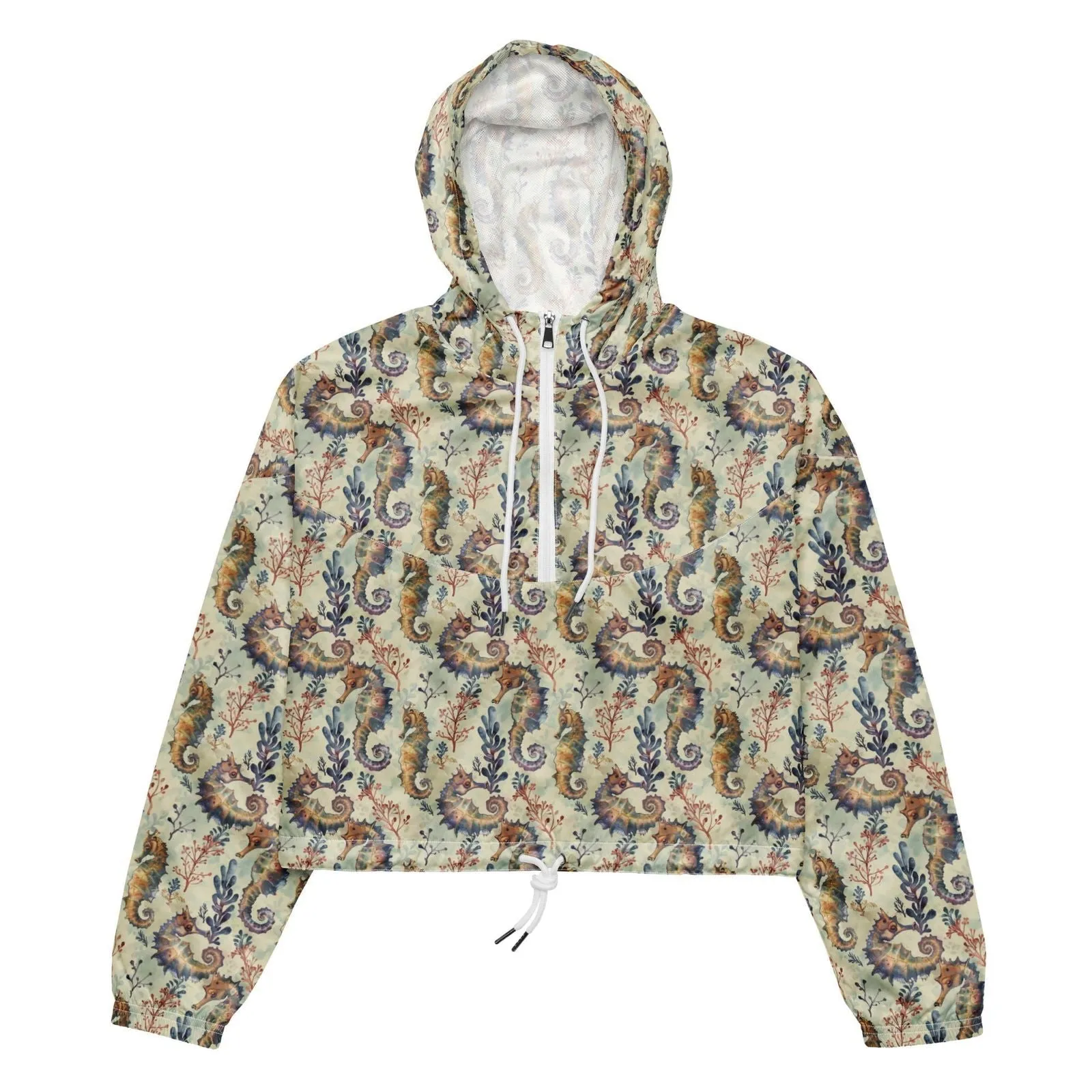 Seahorse Haven Women’s cropped Windbreaker