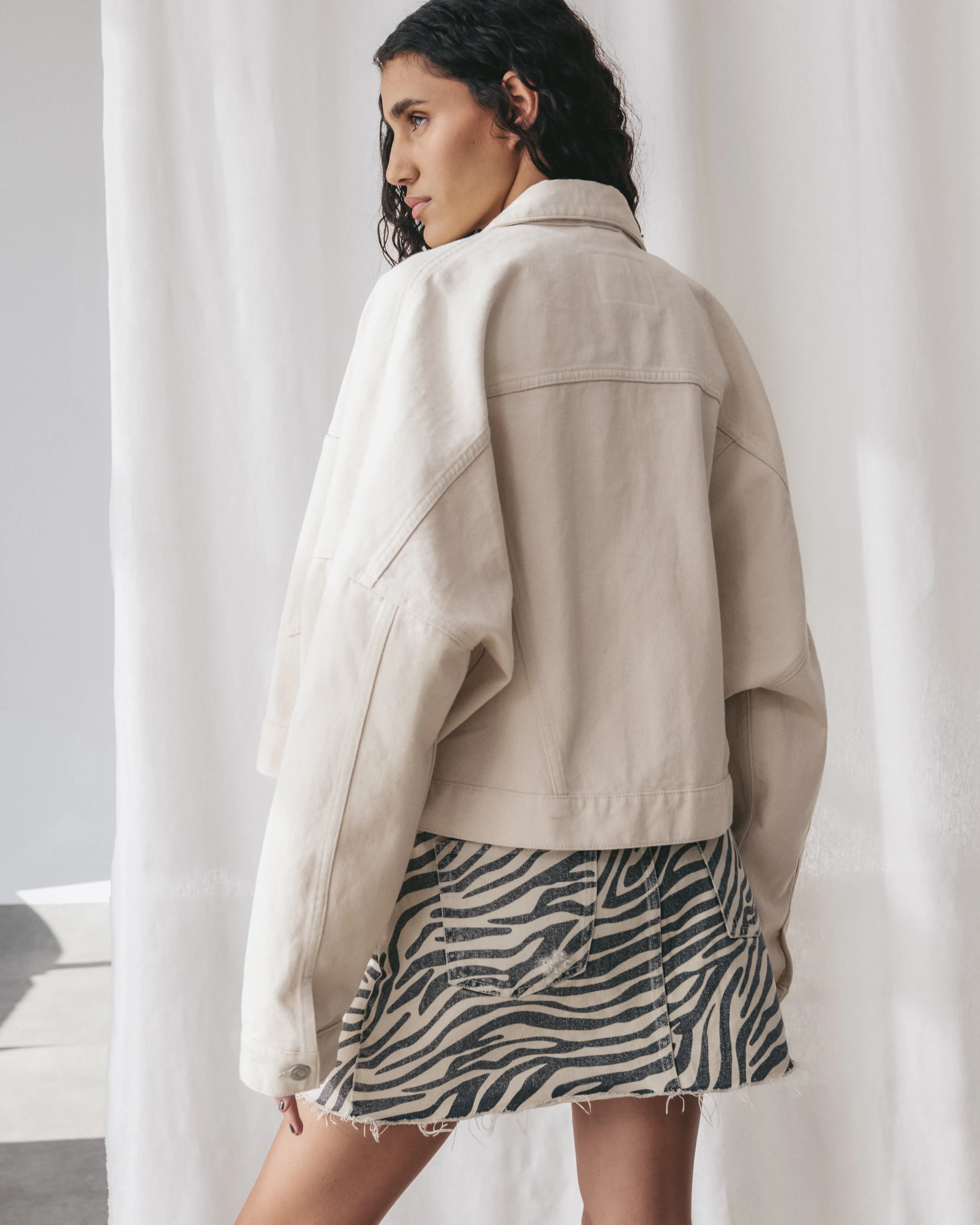 The White Cropped Denim Jacket