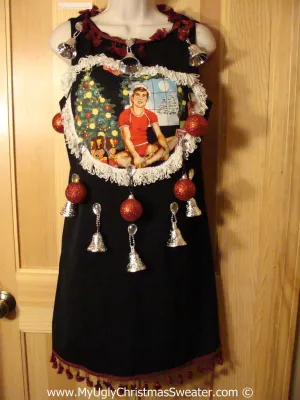 Ugly Christmas Sweater Party Tacky Dress Hottie Guy & Real Ornaments (d85)
