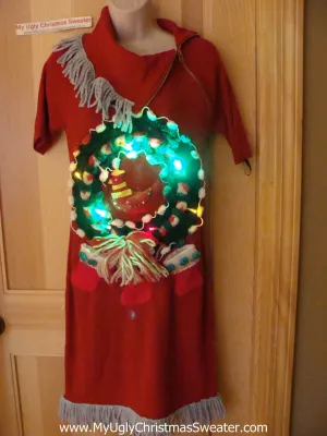 Ugly Christmas Sweater Party Tacky Dress with Lights (d56)