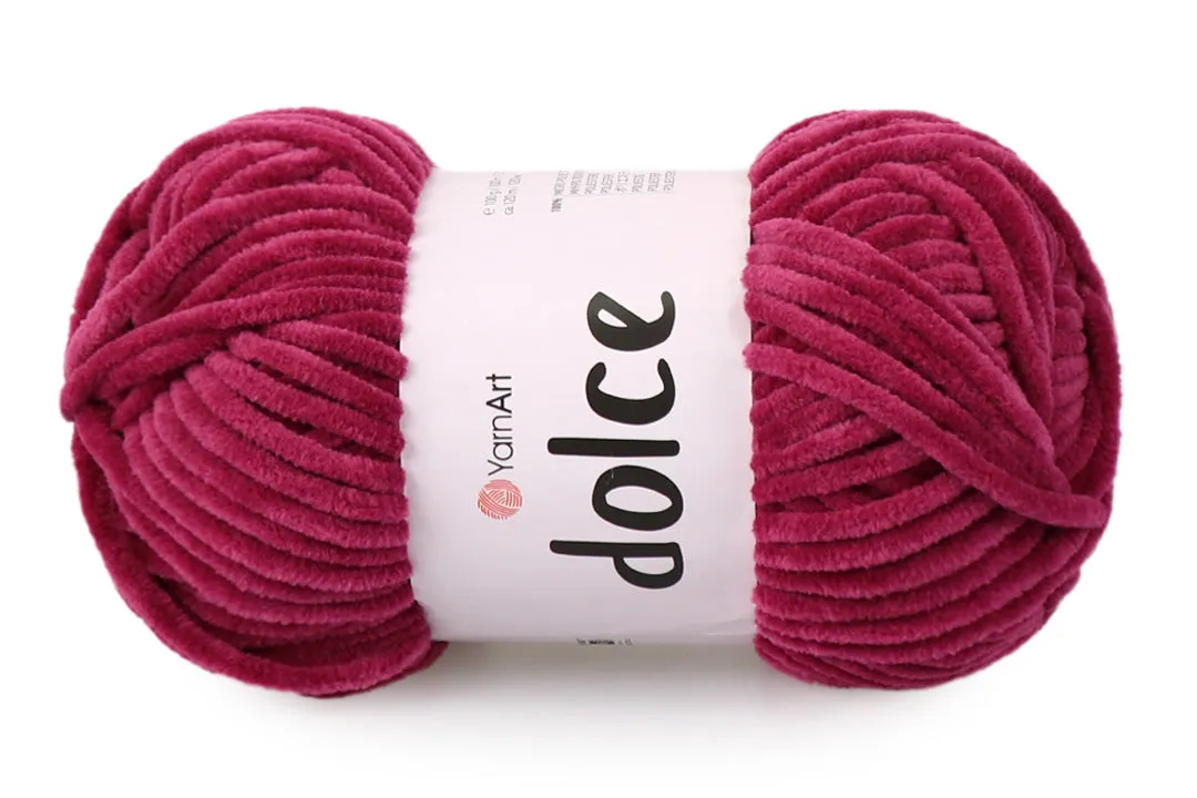 YarnArt Dolce, Chunky Chenille Yarn, 58 Colors, 3.52 oz / 131 yards