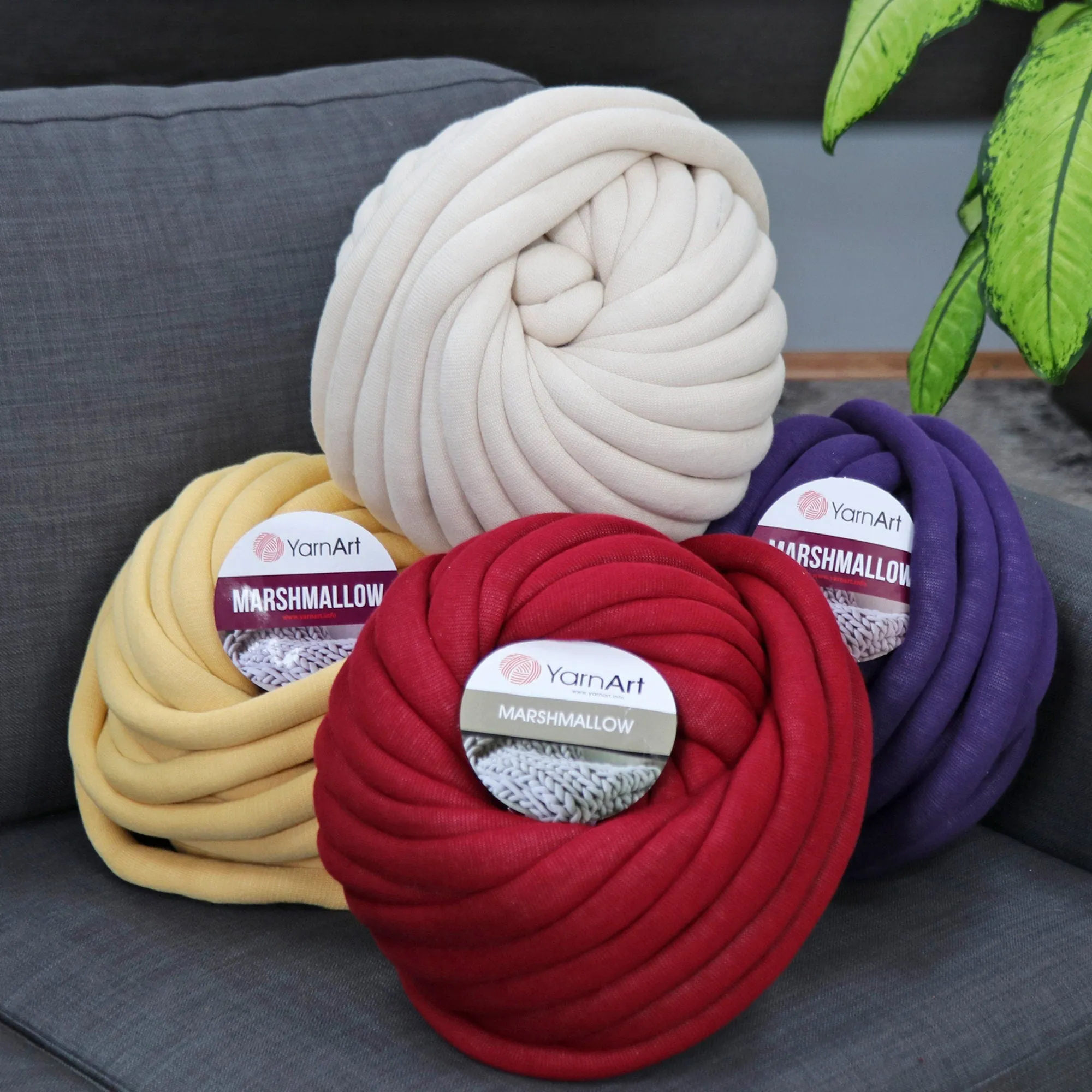 YarnArt Marshmallow, Chunky Arm Knit Yarn, 11 Colors, 26.40 oz / 32.81 yards