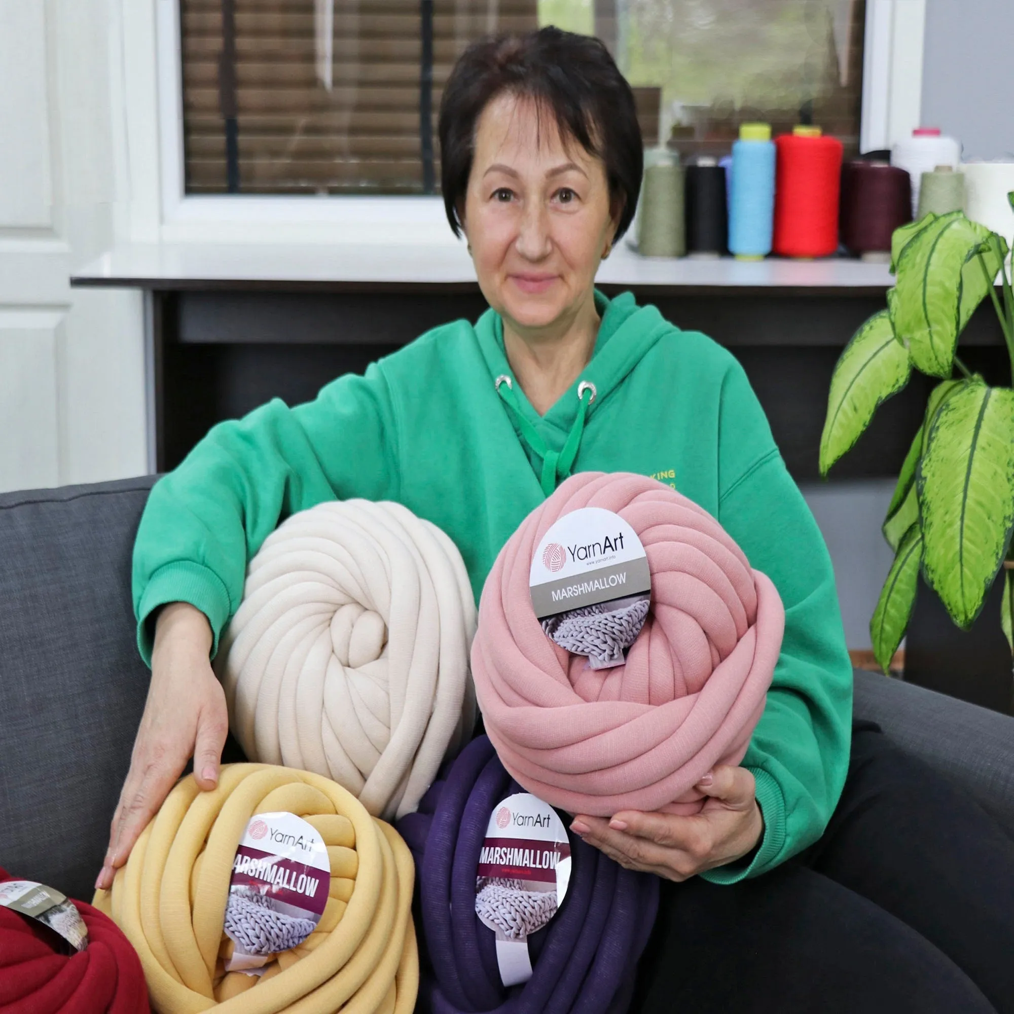 YarnArt Marshmallow, Chunky Arm Knit Yarn, 11 Colors, 26.40 oz / 32.81 yards